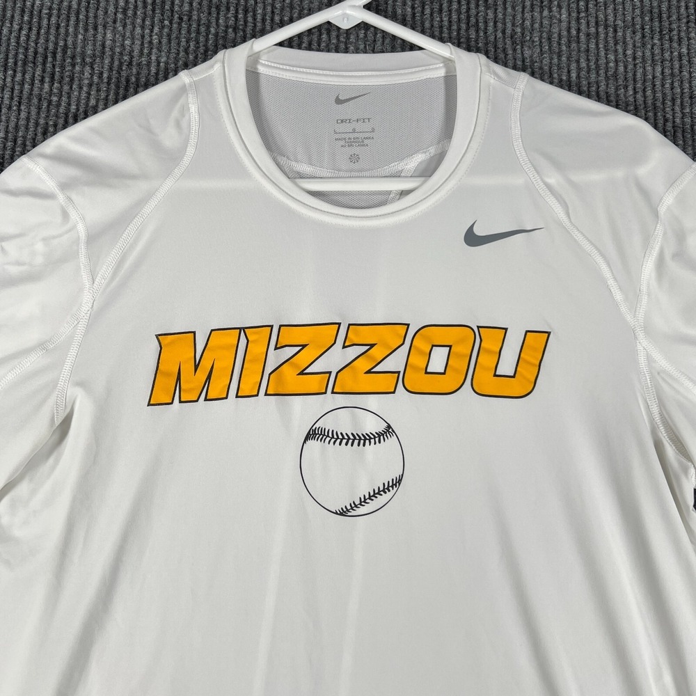 Missouri Tigers Mizzou Shirt Womens Large White Long Sleeve Nike Softball NCAA